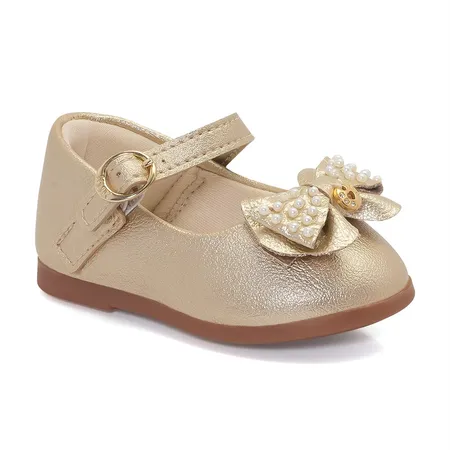 Sapatilha Para Bebê Klin Princesa Com Laço E Pérolas