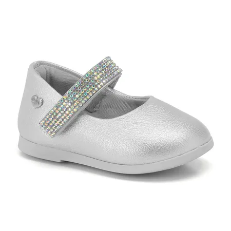 Sapatilha Infantil Klin Princesa Baby Detalhe No Fechamento Em Fita Aderente Em Strass