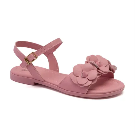 Sandália Infantil Klin Suami Kids Com Detalhes Em Flores Em Fivela