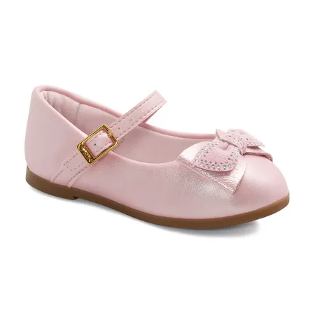 Sapatilha Infantil Klin Princesa Mini  Detalhes No Laço Em Fivela