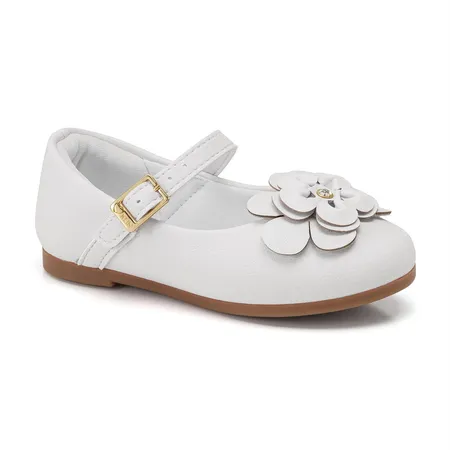 Sapatilha Princesa Mini Klin Com Flores Em Camadas E Fivela