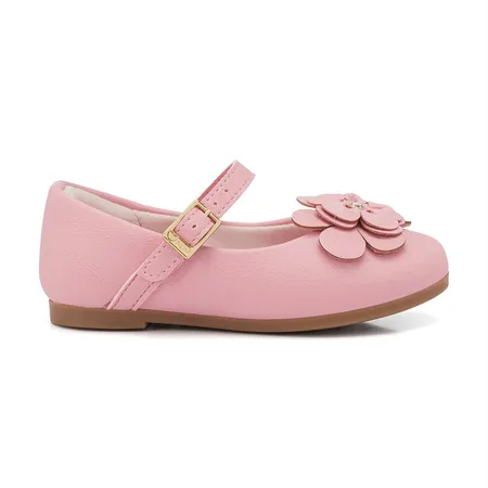 Sapatilha Princesa Mini Klin Com Flores Em Camadas E Fivela Sapatilha Princesa Mini Klin Com Flores Em Camadas E Fivela