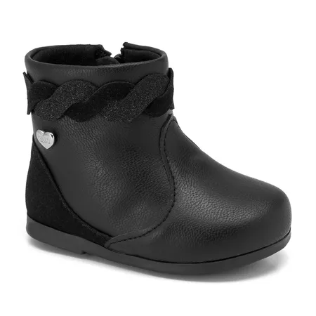 Bota Infantil Feminina Klin Baby Miss Trançado Com Glitter Caramelo