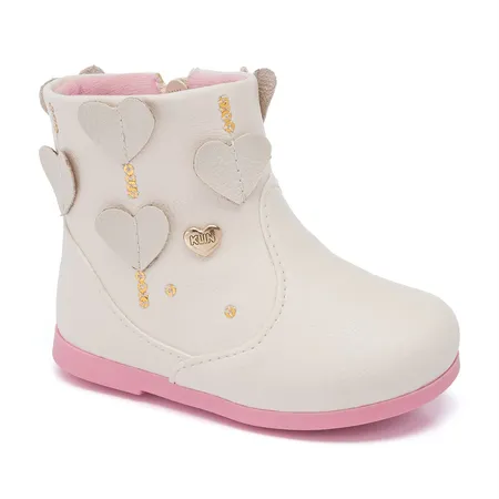 Bota Infantil Klin Miss Baby Corações Em Zíper