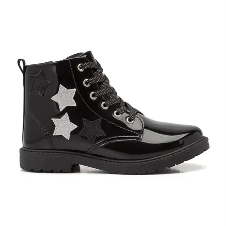 Bota Rock Infantil Feminina Klin Kids Com Estrelas De Glitter Bota Rock Infantil Feminina Klin Kids Com Estrelas De Glitter