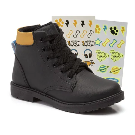 Bota Infantil Tattoo Klin Rock Kids Em Zíper E Cadarço