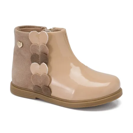 Bota Infantil Klin Miss Mini Detalhe Em Corações Em Zíper