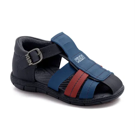 Sandália Infantil Masculina Klin Tictac Casual Fechamento Frontal