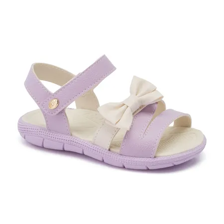 Sandália Papete Infantil Feminina Tic Tac Rosa Com Laço