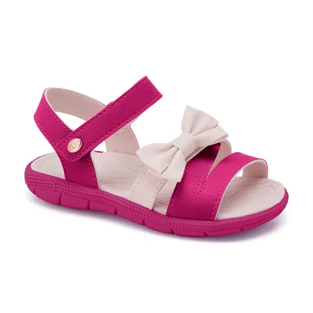Sandália Papete Infantil Feminina Tic Tac Rosa Com Laço