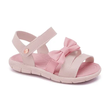 Sandália Papete Infantil Feminina Tic Tac Rosa Com Laço