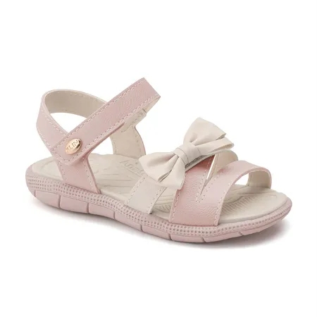 Sandália Papete Infantil Feminina Tic Tac Rosa Com Laço