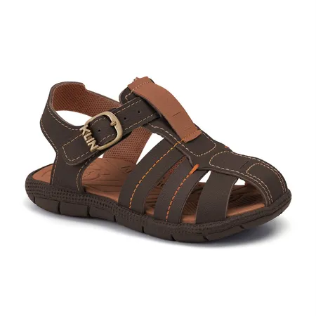 Sandália Infantil Masculina Klin Tictac Casual Fechamento Frontal