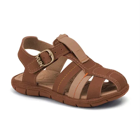 Sandália Infantil Masculina Klin Tictac Casual Fechamento Frontal