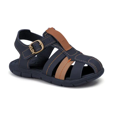 Sandália Infantil Masculina Klin Tictac Casual Fechamento Frontal