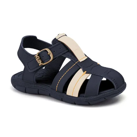 Sandália Infantil Masculina Klin Tictac Casual Fechamento Frontal