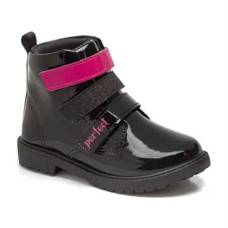 Bota Infantil Klin Rock Mini Verniz Fechamento Fitas Aderentes