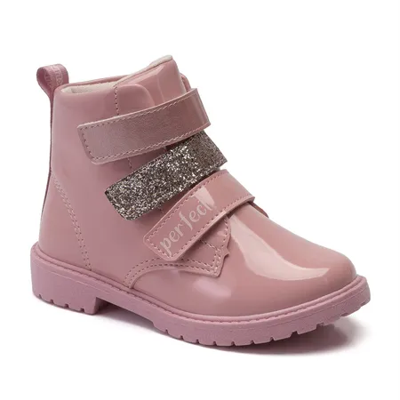 Bota Infantil Klin Rock Mini Verniz Fechamento Fitas Aderentes