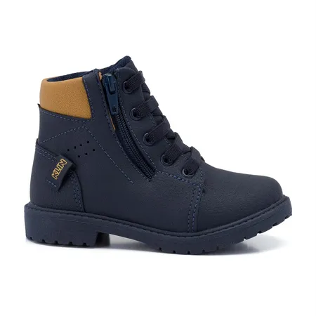 Bota Coturno Infantil Masculino Klin Rock Mini Com Zíper