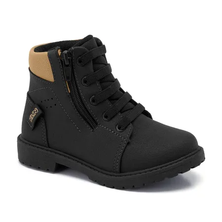 Bota Coturno Infantil Masculino Klin Rock Mini Com Zíper