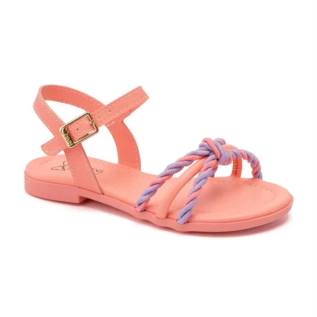 Sandália Infantil Feminina Klin Suami Mini Com Cordão Colorido
