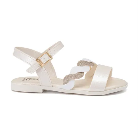 Sandália Infantil Klin Suami Mini Tiras Glitter Cruzadas Em Fivela Sandália Infantil Klin Suami Mini Tiras Glitter Cruzadas Em Fivela