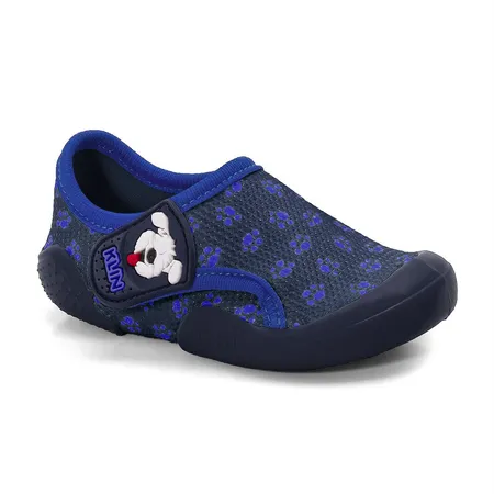 PantuKlin Fofura Canina - Slip On Infantil Azul com Patinhas e Cachorrinho