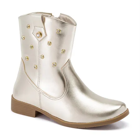 Bota Infantil Feminina Western Klin Atena Kids Prata E Holográfico