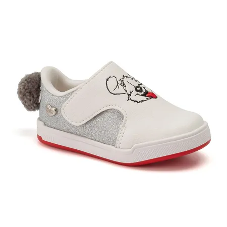 Tênis Para Bebê Klin Moon Baby Com Bordado E Pompom Em Fita Aderente