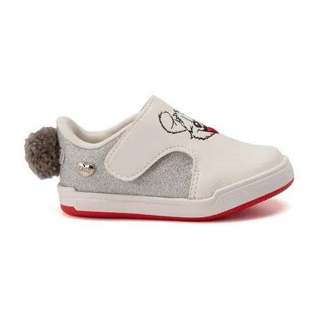 Tênis Para Bebê Klin Moon Baby Com Bordado E Pompom Em Fita Aderente