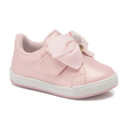 Tênis Infantil Klin Moon Baby Em Fita Aderente Detalhe Laço
