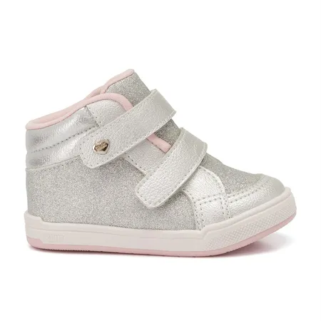Tênis Infantil Feminino Klin Botinha Com Glitter Fino Moon Baby Em Fitas Aderentes Tênis Infantil Feminino Klin Botinha Com Glitter Fino Moon Baby Em Fitas Aderentes