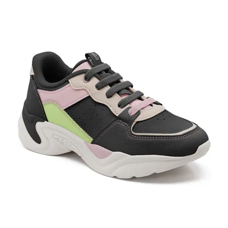 Tênis Infantil Chunky Feminino Klin Hype Multicolorido Fechamento Em Elástico