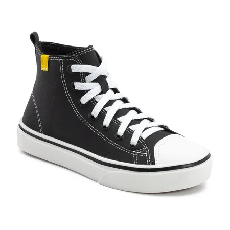 Tênis Infantil Casual Cano Alto Infantil Klin Freestyle Kids Em Cadarço Material Em Couro Sintético