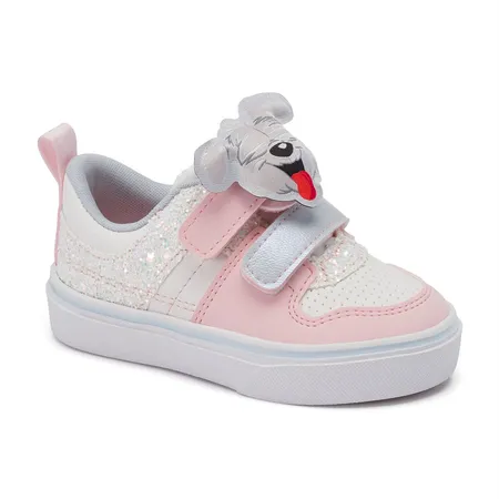 Tênis Infantil Feminino Sensorial Freestyle Baby Com Glitter E Squish Em Fitas Aderentes