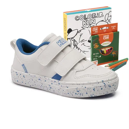 Tênis Infantil Klin Freestyle Mini Com Acessório Giz De Cera E Desenhos Para Colorir