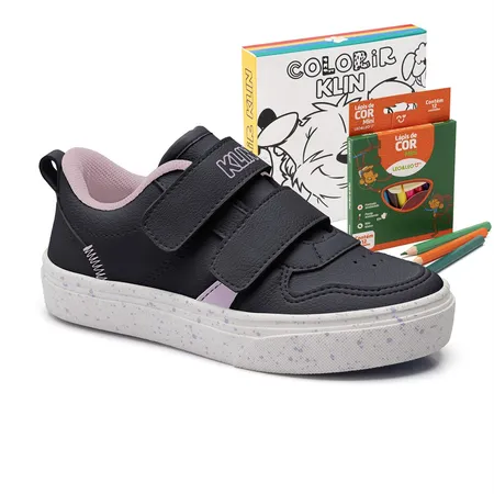 Tênis Infantil Klin Freestyle Mini Com Acessório Giz De Cera E Desenhos Para Colorir