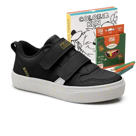 Tênis Infantil Klin Freestyle Mini Com Acessório Giz De Cera E Desenhos Para Colorir
