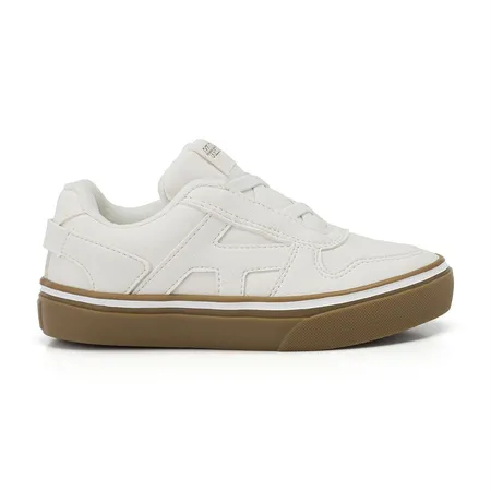 Tênis Infantil Casual Slip-On Klin Branco com Sola Caramelo Tênis Infantil Casual Slip-On Klin Branco com Sola Caramelo