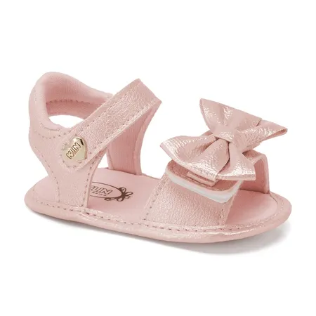 Sandália Para Bebê Klin Biju Com Laçarote