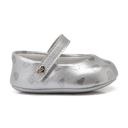 Sapatilha Para Bebê Klin Chantilly Coração Metalizado Sapatilha Para Bebê Klin Chantilly Coração Metalizado