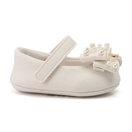Sapatilha Para Bebê Com Laço Perola Infantil Klin Chantilly Sapatilha Para Bebê Com Laço Perola Infantil Klin Chantilly