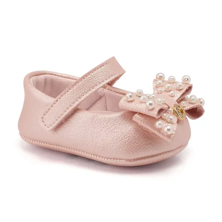 Sapatilha Para Bebê Com Laço Perola Infantil Klin Chantilly