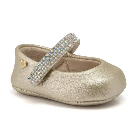 Sapatilha Infantil Klin Chantilly Em Tira Aderente Com Strass