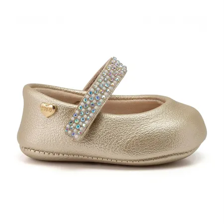 Sapatilha Infantil Klin Chantilly Em Tira Aderente Com Strass Sapatilha Infantil Klin Chantilly Em Tira Aderente Com Strass