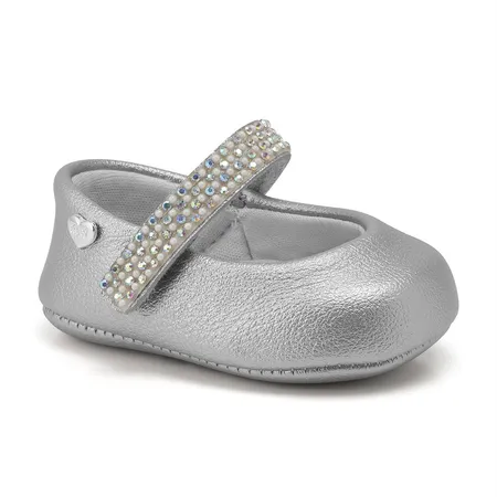 Sapatilha Infantil Klin Chantilly Em Tira Aderente Com Strass