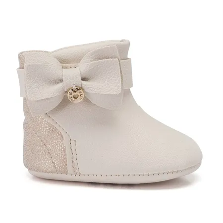 Bota Infantil Klin Baunilha Detalhe Laço Em Zíper Bota Infantil Klin Baunilha Detalhe Laço Em Zíper