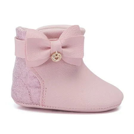 Bota Infantil Klin Baunilha Detalhe Laço Em Zíper Bota Infantil Klin Baunilha Detalhe Laço Em Zíper