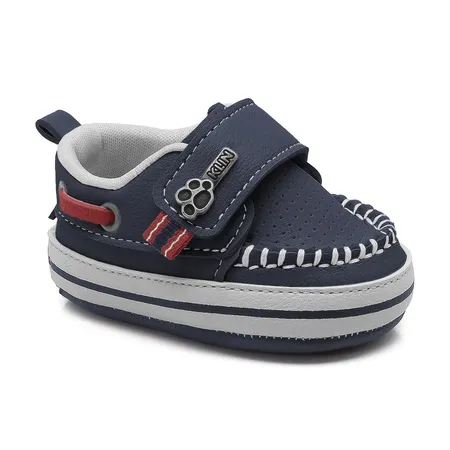 Sapato De Bebê Tipo Mocassim Infantil Klin Pipoca Com Fita Aderente
