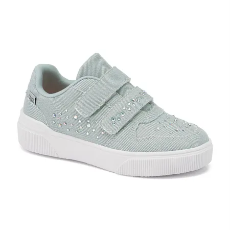 Tênis Feminino Klin Sky Jeans Fita Aderente Dupla Com Strass